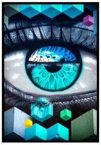 ljusbla-modern-konst-eye-poster