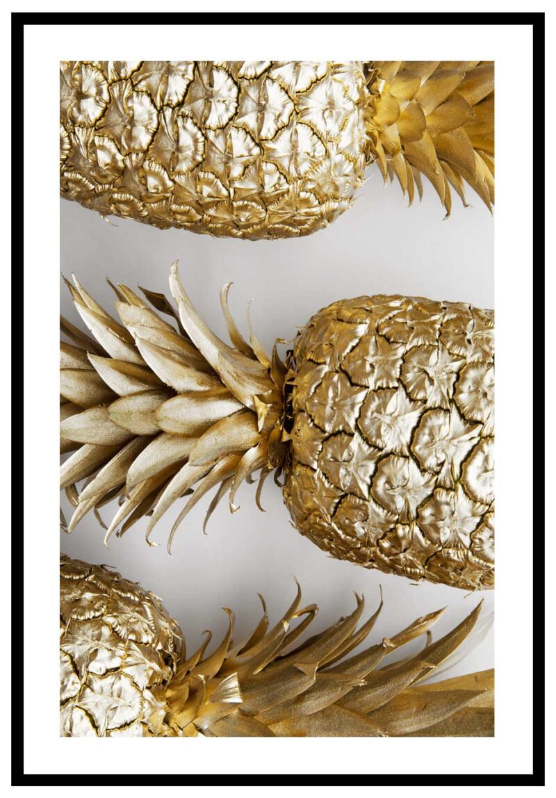trendig tavla med guld ananas