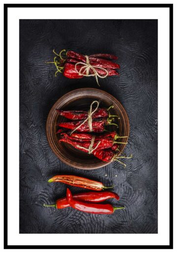 Röda chilis köksposter