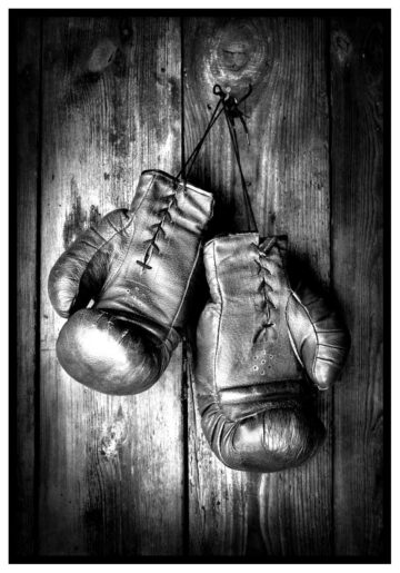 vintage poster med boxhandskar