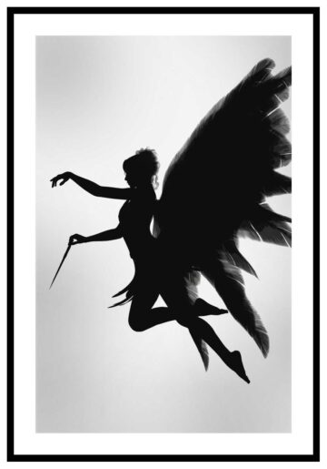 fairy poster i svartvitt