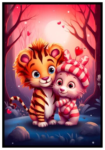 lion and kitten poster